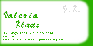 valeria klaus business card